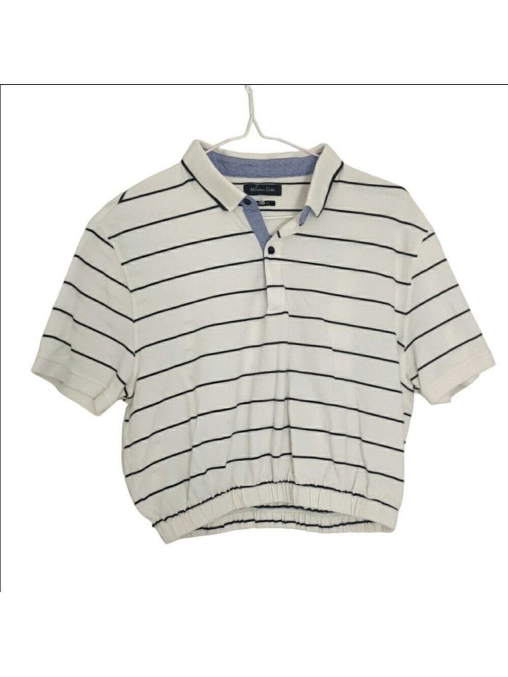 *Massimo Dutti Polo Shirt Black Stripes Size XL - Picture 2 of 8